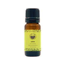 Load image into Gallery viewer, Essence Planet Lemon Essential Oil 10 mL 0.33 fl in a brown amber glass bottle with euro dropper