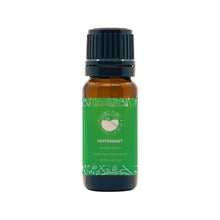 Load image into Gallery viewer, Essence Planet Peppermint Essential Oil 10 mL 0.33 fl in a brown amber glass bottle with euro dropper