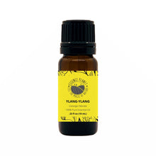 Load image into Gallery viewer, Essence Planet Ylang Ylang Essential Oil 10 mL 0.33 fl in a brown amber glass bottle with euro dropper