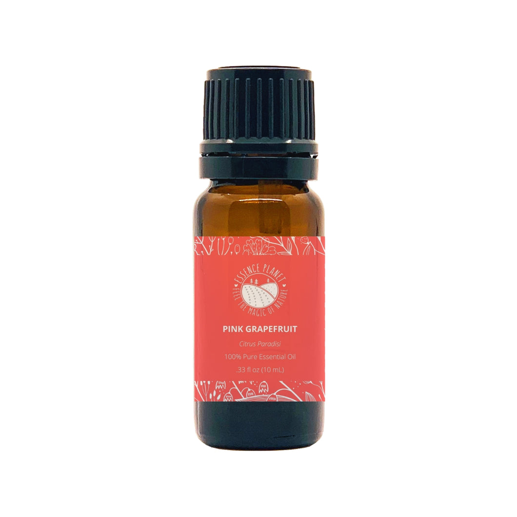 Essence Planet Grapefruit Essential Oil 10 mL 0.33 fl in a brown amber glass bottle with euro dropper